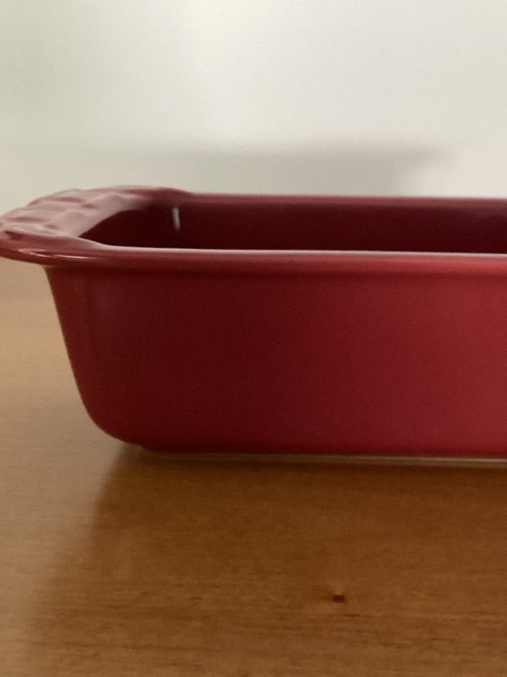 Longaberger Pottery paprika red “Woven Traditions” Mini Loaf Pan-Very Nice
